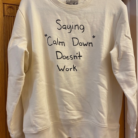 Kenneth Cole/@dudewithsign Cream Crewneck Sweatshirt for Mental Health Awareness - Picture 2 of 4